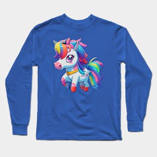 Pasture Playtime Kawaii Horse Adventure Long Sleeve T-Shirt